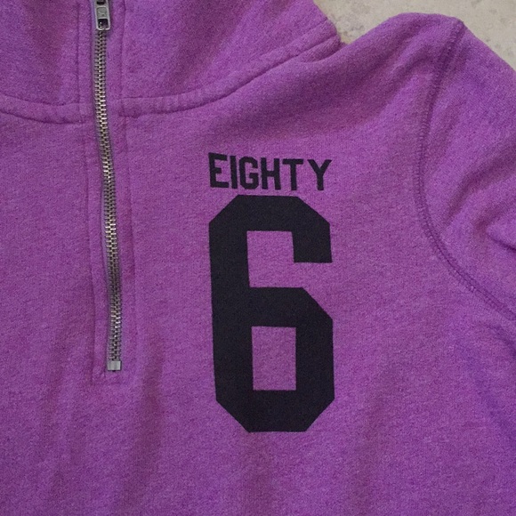 Purple Zip-Up Crewneck PINK Sweater - Picture 3 of 6